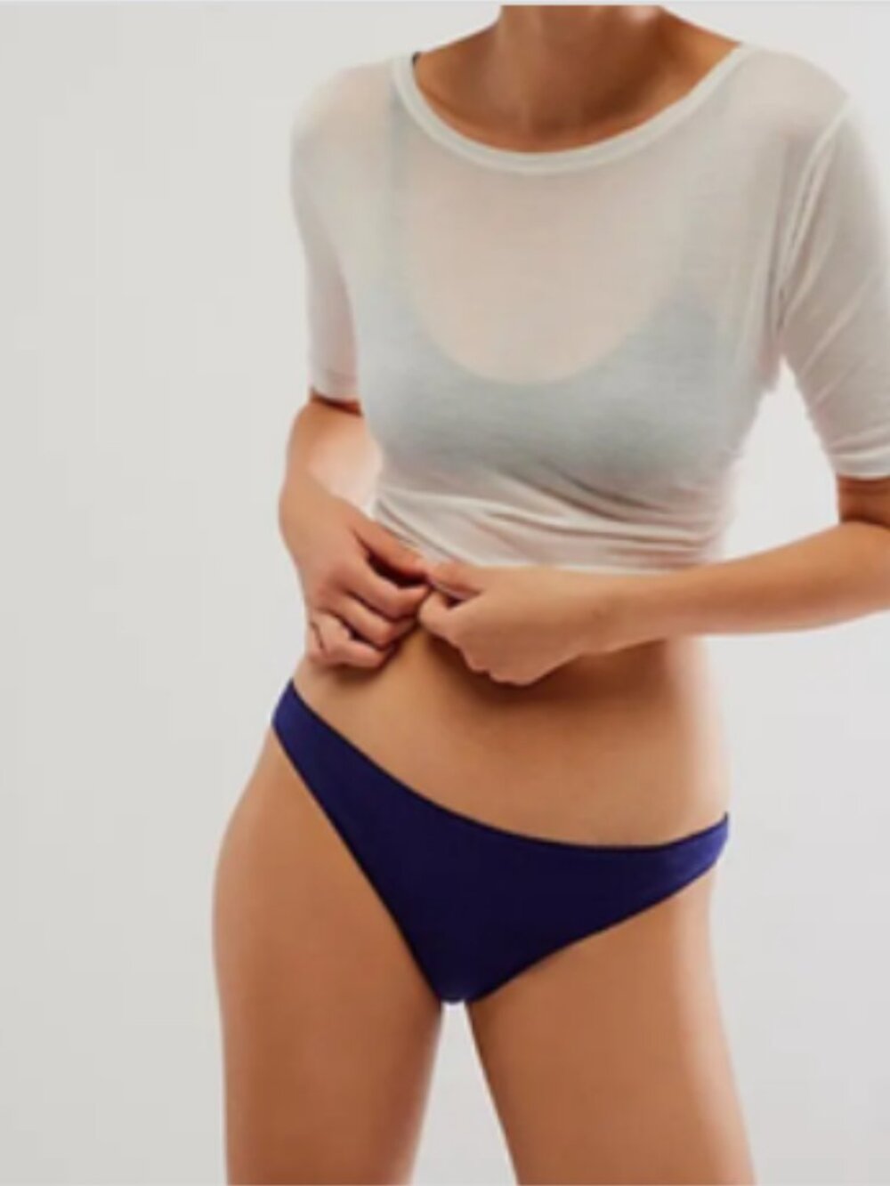 NWT Free People Pointelle Bikini Undies in Dark Magic